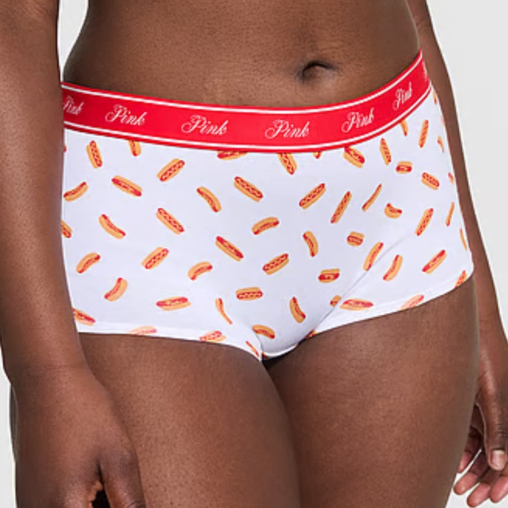 VS PINK LOGO COTTON BOYSHORT PANTY XL NWT - Picture 1 of 1